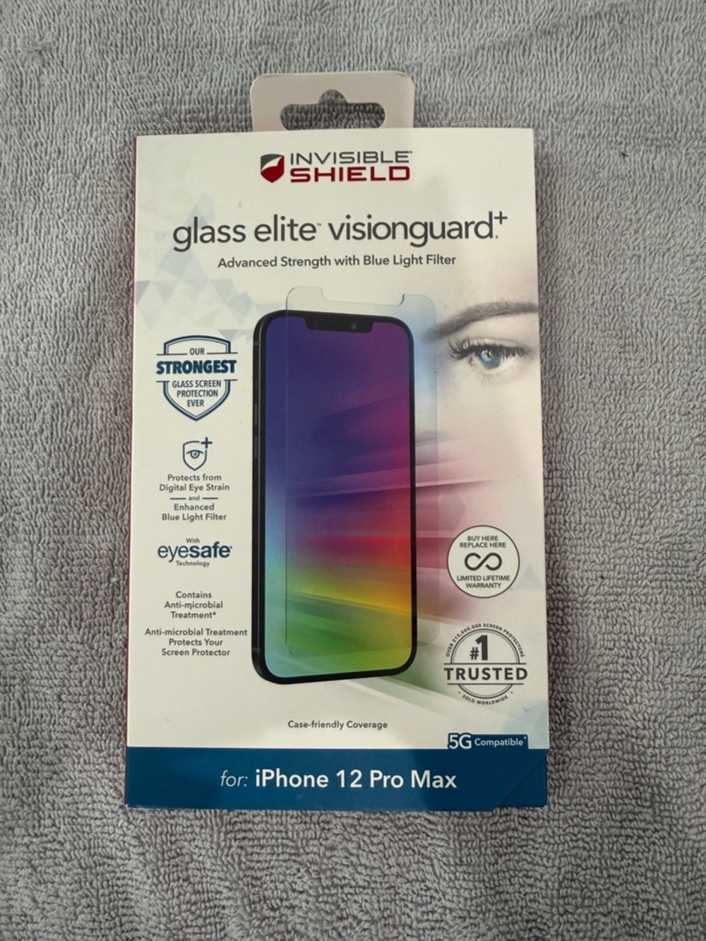 Glass Elite VisionGuard+ Screen Protector for iPhone 12 Pro Max - White